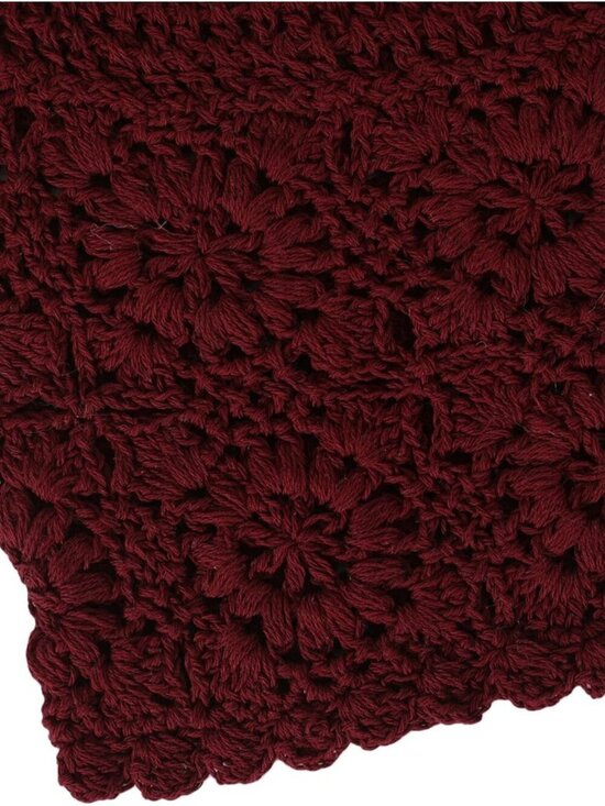 Women\'s Cotton Crochet Slouchy Beanie Hat Knit Summer Skull Cap Burgundy Red